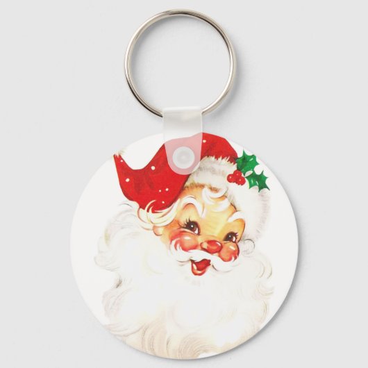  Retro Jolly Old Santa Claus Kerstmis Sleutelhanger (Voorkant)