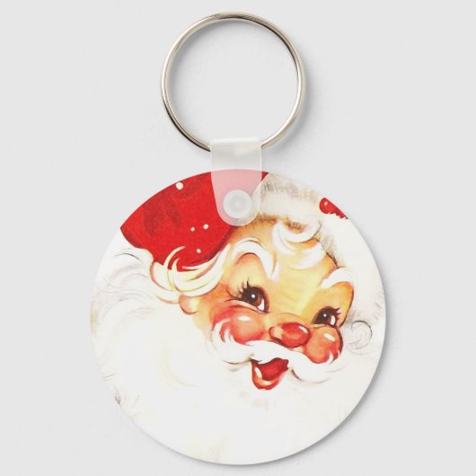  Retro Jolly Old Santa Claus Kerstmis Sleutelhanger (Voorkant)