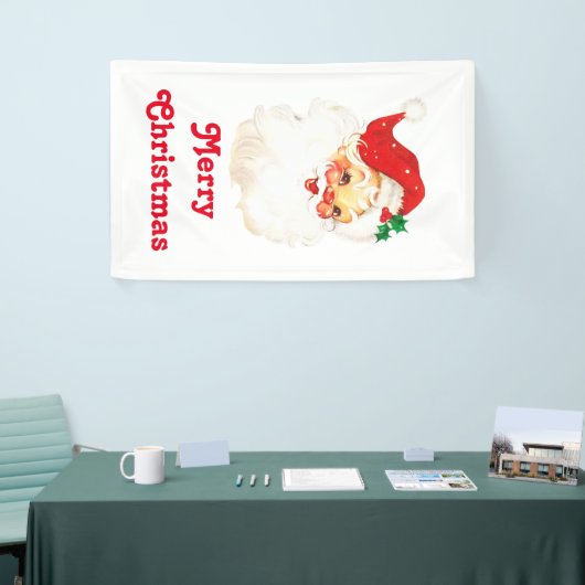 Retro Jolly Old Santa Claus Kerstmis Spandoek (Beurs)
