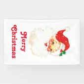 Retro Jolly Old Santa Claus Kerstmis Spandoek (Horizontaal)