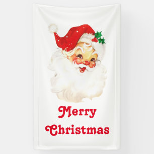  Retro Jolly Old Santa Claus Kerstmis Spandoek