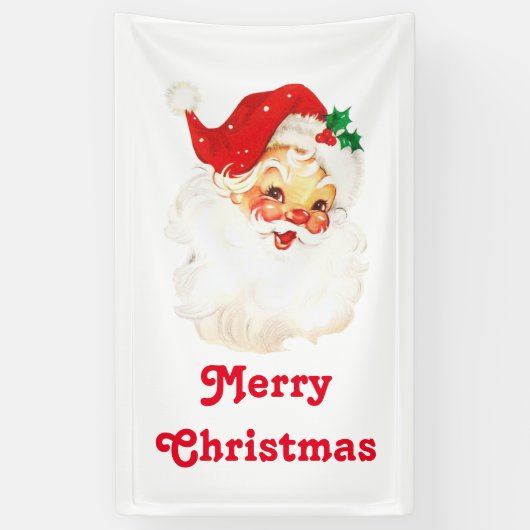 Retro Jolly Old Santa Claus Kerstmis Spandoek (Verticaal)