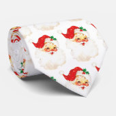 Retro Jolly Old Santa Claus Kerstmis Stropdas (Opgerold)