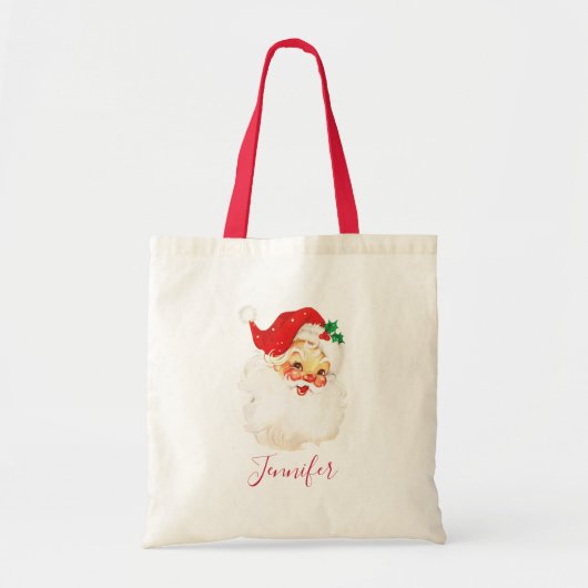 Retro Jolly Old Santa Claus Kerstmis Tote Bag (Voorkant)