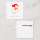  Retro Jolly Old Santa Claus Kerstmis Vierkante Visitekaartje (Voorkant / Achterkant)