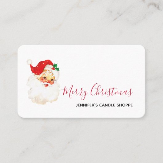 Retro Jolly Old Santa Claus Kerstmis Visitekaartje (Voorkant)