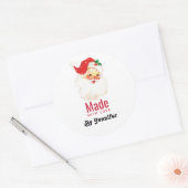 Retro Jolly Oude Kerstman Gemaakt met Liefde Ronde Sticker (Envelop)