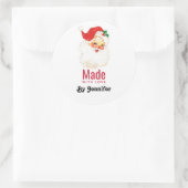 Retro Jolly Oude Kerstman Gemaakt met Liefde Ronde Sticker (Tas)