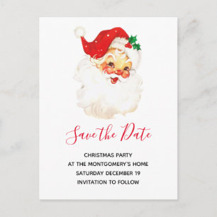 Retro Jolly Oude Sinterklaas Save the Date Uitnodiging Briefkaart