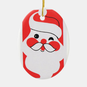 Retro Jolly Santa Claus Keramisch Ornament