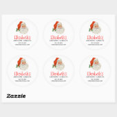 Retro  Jolly Santa Claus KerstBiz Ronde Sticker (Vel)