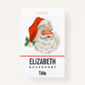 Retro  Jolly Santa Claus Kerstmis Badge (Achterkant)