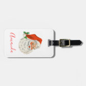 Retro  Jolly Santa Claus Kerstmis Bagagelabel (Voorkant horizontaal)
