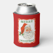 Retro  Jolly Santa Claus Kerstmis Blikjeskoeler (Blikje Achterkant)