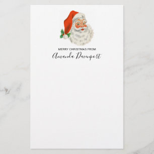 Retro Jolly Santa Claus Kerstmis Briefpapier