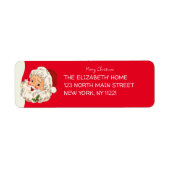  Retro Jolly Santa Claus Kerstmis Etiket (Voorkant)