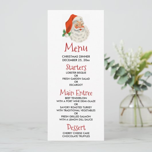 Retro  Jolly Santa Claus Kerstmis Kaart (Staand voorkant)