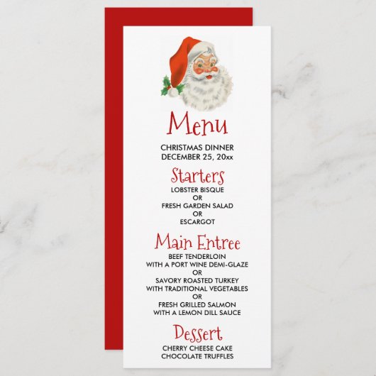 Retro Jolly Santa Claus Kerstmis Kaart (Voorkant / Achterkant)