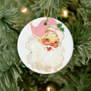 Retro Jolly Santa Claus Kerstmis Keramisch Ornament