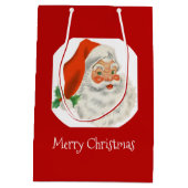 Retro Jolly Santa Claus Kerstmis Medium Cadeauzakje (Achterkant)