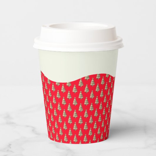 Retro Jolly Santa Claus Kerstmis Papieren Bekers (Achterkant)