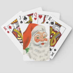 Retro  Jolly Santa Claus Kerstmis Pokerkaarten