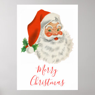 Retro Jolly Santa Claus Kerstmis Poster