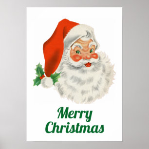 Retro Jolly Santa Claus Kerstmis Poster