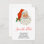 Retro  Jolly Santa Claus Kerstmis Save The Date (Voorkant / Achterkant)