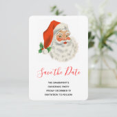 Retro  Jolly Santa Claus Kerstmis Save The Date (Staand voorkant)