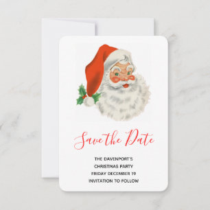 Retro  Jolly Santa Claus Kerstmis Save The Date