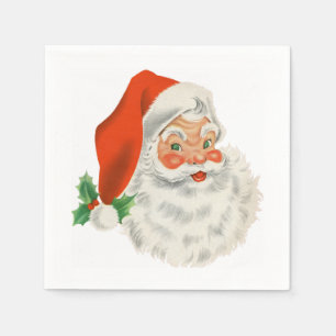 Retro  Jolly Santa Claus Kerstmis Servet