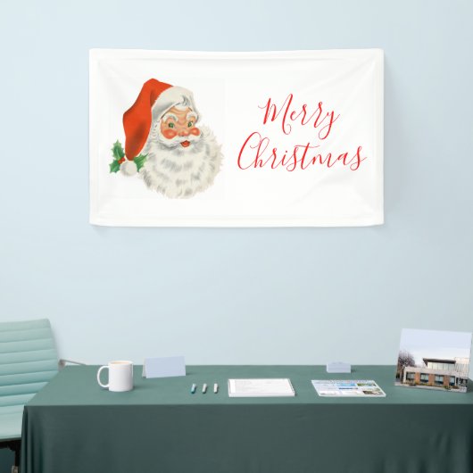 Retro  Jolly Santa Claus Kerstmis Spandoek (Beurs)