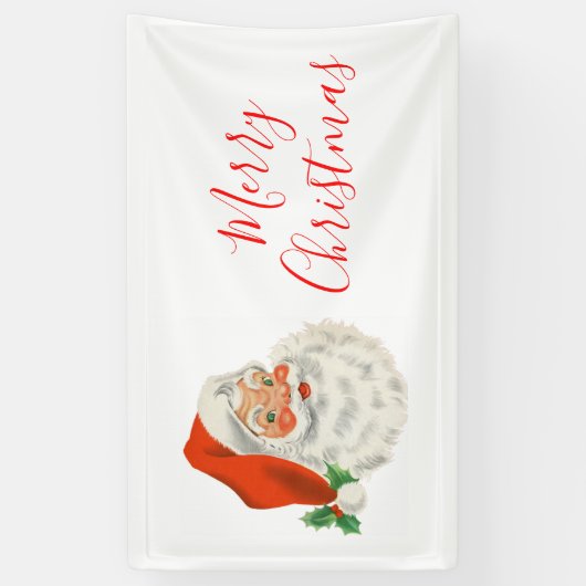 Retro  Jolly Santa Claus Kerstmis Spandoek (Verticaal)
