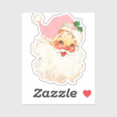 Retro Jolly Santa Claus Kerstmis Sticker (Vel)