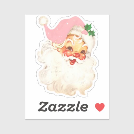 Retro Jolly Santa Claus Kerstmis Sticker (Vel)