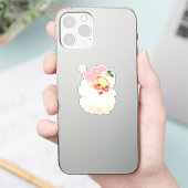 Retro Jolly Santa Claus Kerstmis Sticker (Telefoon)
