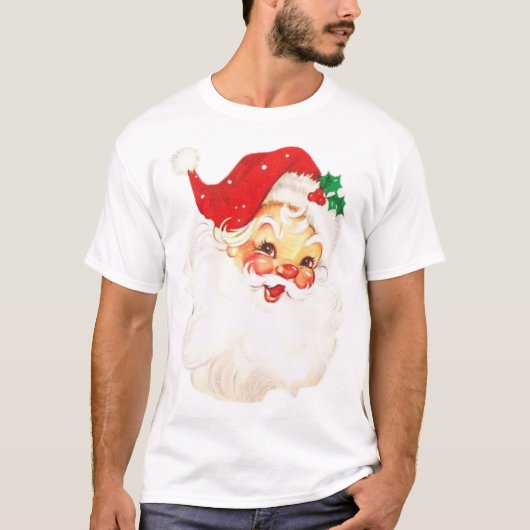  Retro Jolly Santa Claus Kerstmis T-shirt (Voorkant)