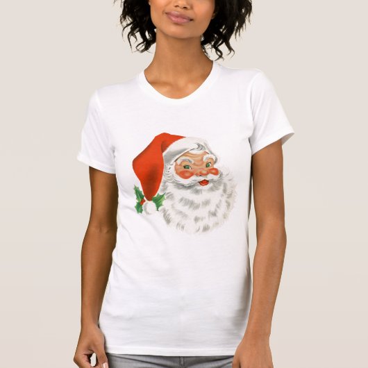 Retro Jolly Santa Claus Kerstmis T-shirt (Voorkant)