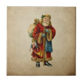 Retro Jolly Santa Claus Kerstmis Tegeltje (Voorkant)