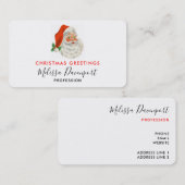 Retro  Jolly Santa Claus Kerstmis Visitekaartje (Voorkant / Achterkant)