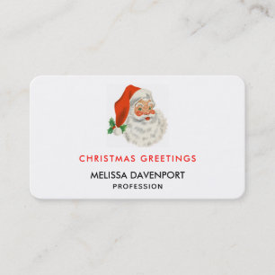 Retro Jolly Santa Claus Kerstmis Visitekaartje