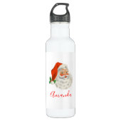 Retro Jolly Santa Claus Kerstmis Waterfles (Voorkant)