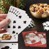 Retro  Jolly Santa met Rudolf Kerstmis Pokerkaarten (Insitu)