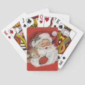 Retro  Jolly Santa met Rudolf Kerstmis Pokerkaarten (Achterkant)