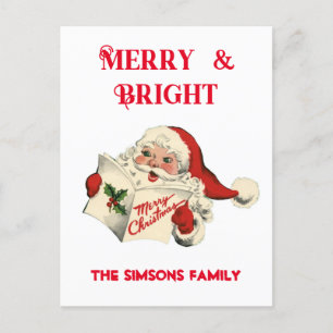  Retro Jolly Santa Vrolijk Kerstfeest Feestdagenkaart