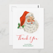 Retro  Jolly Sinterklaas Dank u Briefkaart (Voorkant / Achterkant)