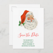 Retro  Jolly Sinterklaas Xmas Save the Date Uitnodiging Briefkaart (Voorkant / Achterkant)