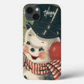 Retro Jolly Snowman Custom Holiday Case-Mate iPhone Case (Achterkant)