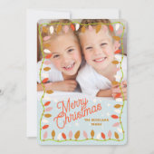 Retro Joyeux Carte photo de Noël Une photo (Devant)